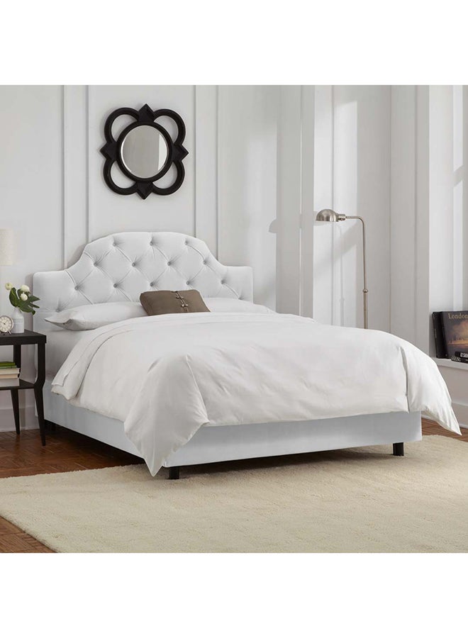 A to Z Furniture Arch Button Tufted Upholstered Bed 180x200cm King size Bed in White Color