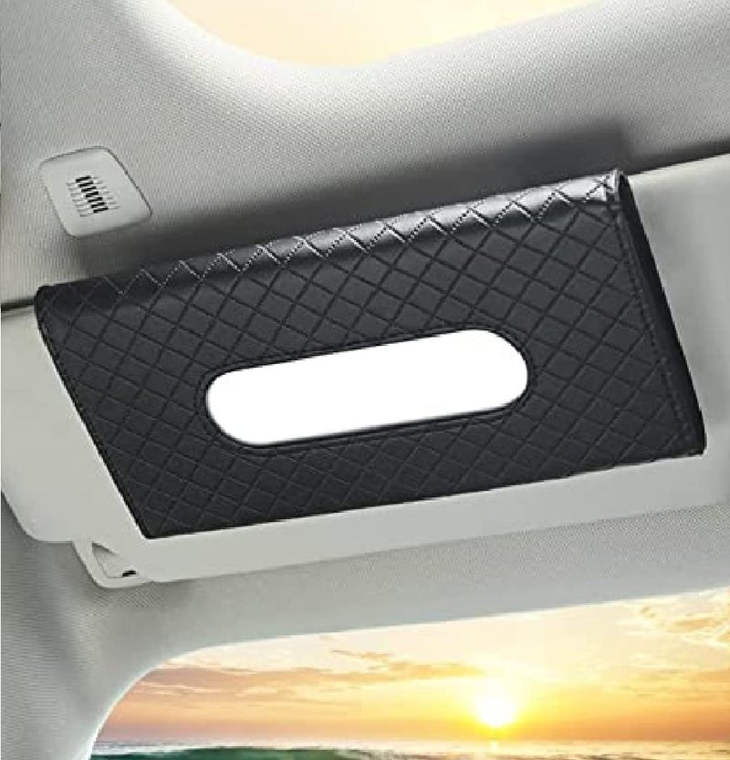 SARTE Car Tissue Paper Holder, Sun Visor Napkin Holder, Car Visor Tissue Holder, Tissue Box Holder for Car (Black) - Image 1