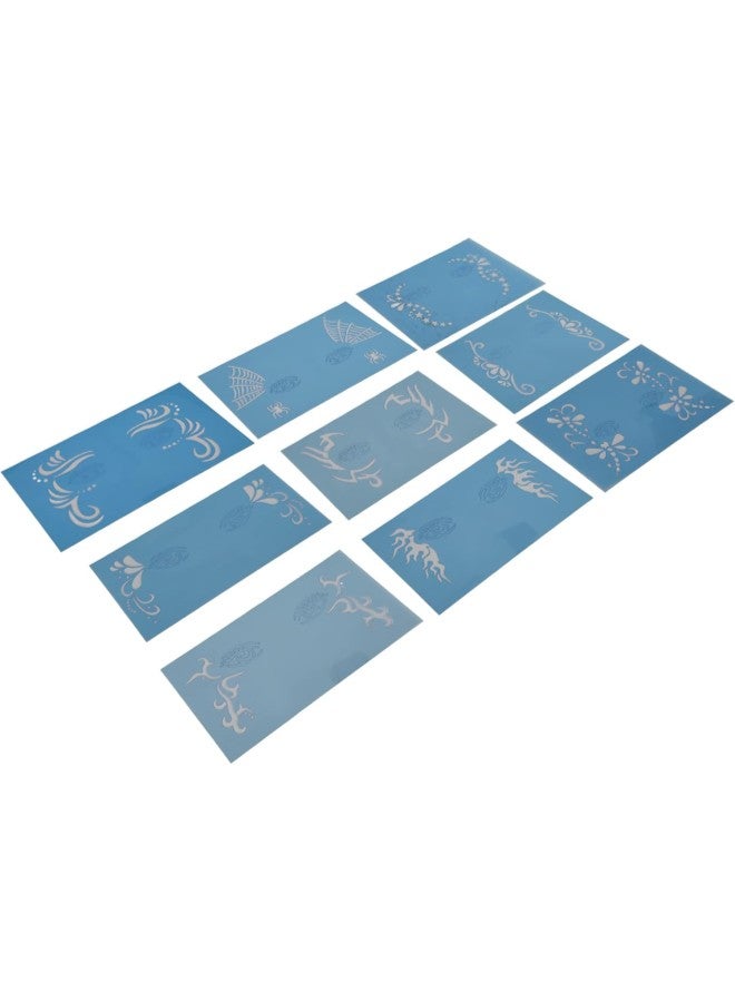 Face Paint Stencils,9 PCS Reusable Face Body Painting Stencils Face Paint Templates for Body Painting Makeup,Facial Paint Stencil Tattoo Painting Templates for Kids Adults Holiday  Makeup - Image 2