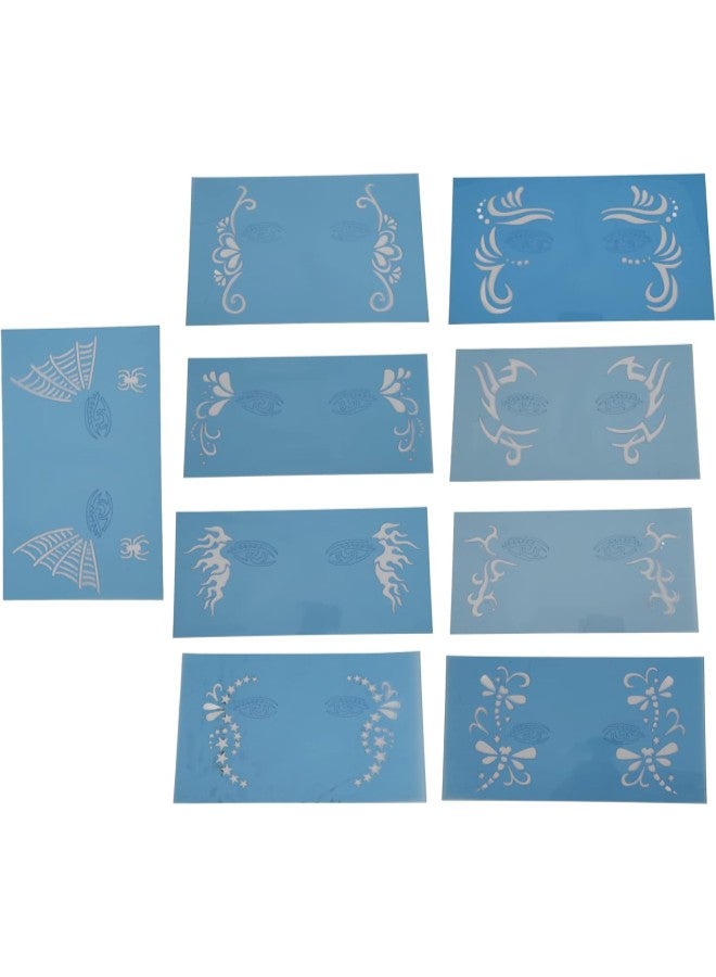 Face Paint Stencils,9 PCS Reusable Face Body Painting Stencils Face Paint Templates for Body Painting Makeup,Facial Paint Stencil Tattoo Painting Templates for Kids Adults Holiday  Makeup - Image 3