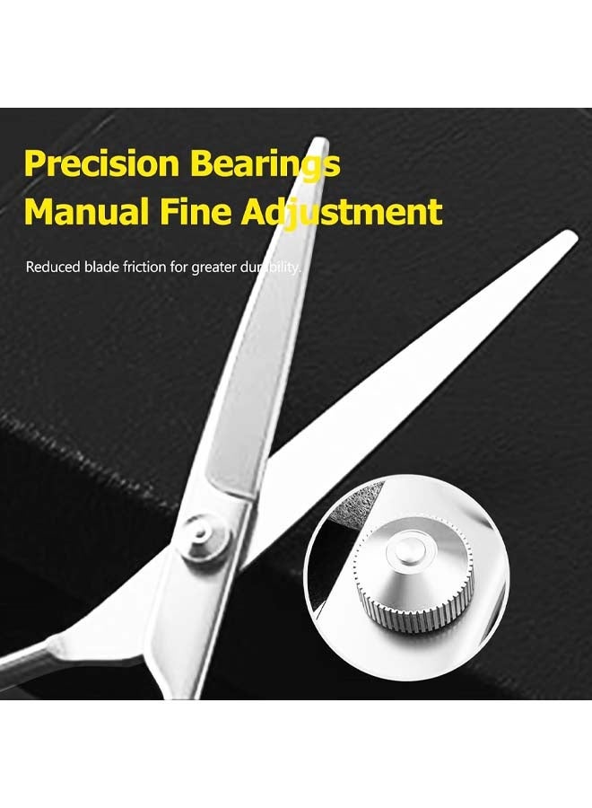 2PCS  Professional Straight Hair Cutting Scissors Stainless Steel Sharp Shears for Salon and Home Use, Comfortable Grip for Men and Women - Silver - Image 3
