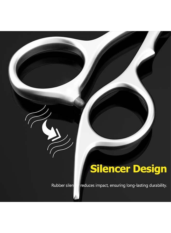 2PCS  Professional Straight Hair Cutting Scissors Stainless Steel Sharp Shears for Salon and Home Use, Comfortable Grip for Men and Women - Silver - Image 5