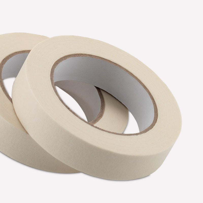 Lichamp Masking Tape 1 inch, 2 Pack General Purpose Beige Masking Tape White Masking Paper, 1 inch x 55 Yards x 2 Rolls (110 Total Yards) - Image 3