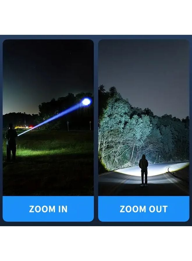 SD 7115E Black LED Flashlight Super Bright 3 Modes USB C Rechargeable For Camping - Image 4