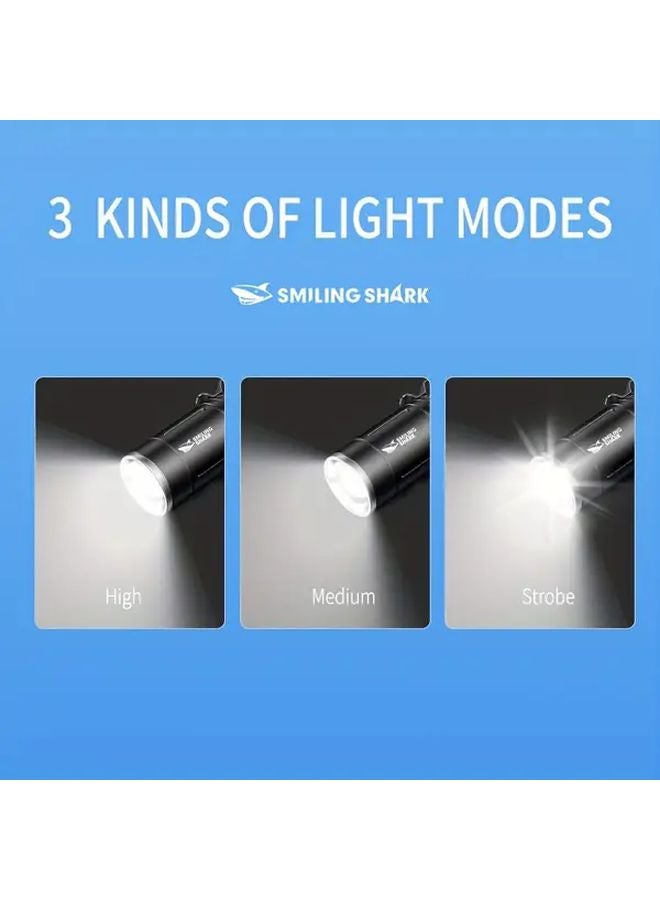 SD 7115E Black LED Flashlight Super Bright 3 Modes USB C Rechargeable For Camping - Image 5