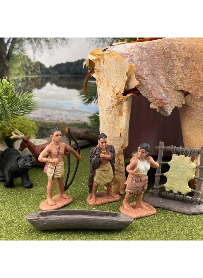 Safari Ltd. - Powhatan Indians Toob - 12 Figurines: Camp Fire, Canoe, Deer Hide, Warriors, Pocahontas, Chief Whunsoncock, & More - Educational Toy Figures For Boys, Girls & Kids Ages 3+ - Image 1
