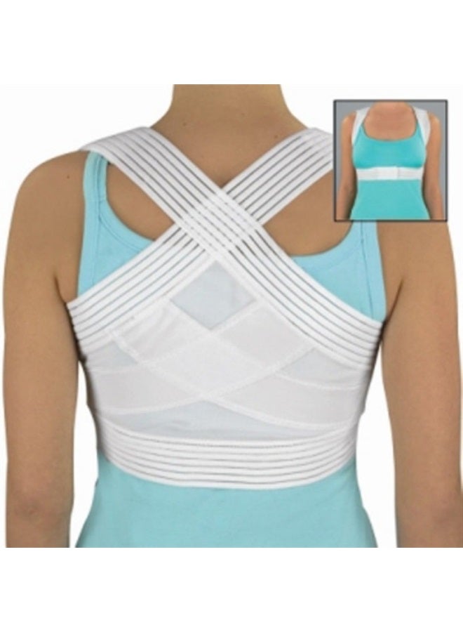 DMI Posture Corrector, Unisex, White, Criss-Cross Foam Bands, Extra Large, 46" to 48" Chest Size