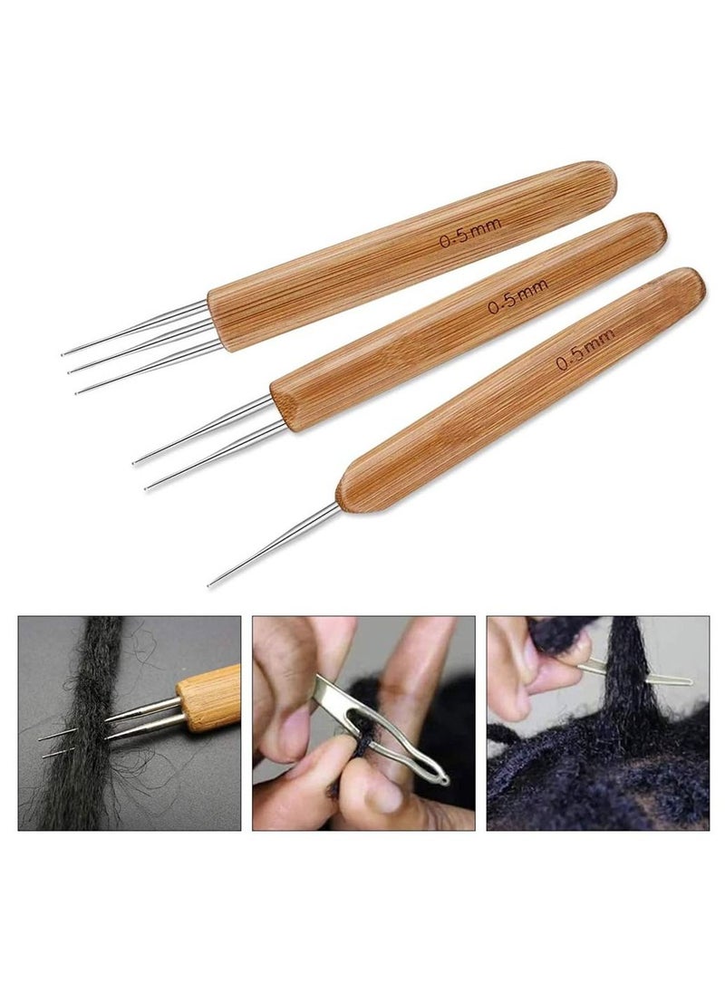 SYOSI - Dreadlock Crochet Hook Tool 0.5 Mm Braid Hair Dreadlocks Needle Weaving Crochet For Braid Craft 3 Pieces Dreadlocks Crochet With Different Hooks - Image 1
