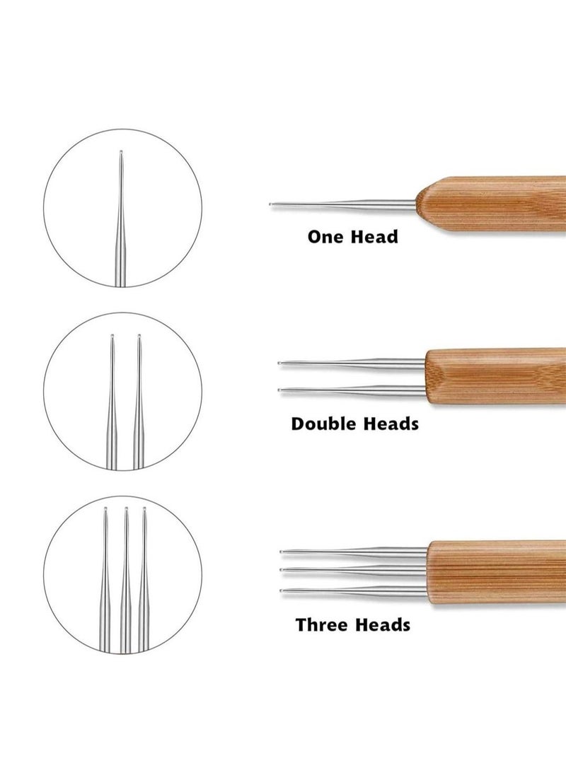 SYOSI - Dreadlock Crochet Hook Tool 0.5 Mm Braid Hair Dreadlocks Needle Weaving Crochet For Braid Craft 3 Pieces Dreadlocks Crochet With Different Hooks - Image 1
