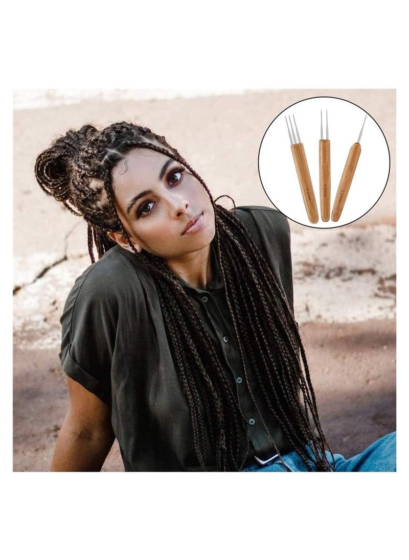SYOSI - Dreadlock Crochet Hook Tool 0.5 Mm Braid Hair Dreadlocks Needle Weaving Crochet For Braid Craft 3 Pieces Dreadlocks Crochet With Different Hooks - Image 1