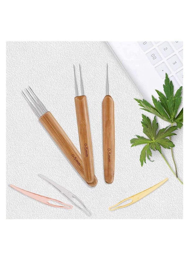 SYOSI - Dreadlock Crochet Hook Tool 0.5 Mm Braid Hair Dreadlocks Needle Weaving Crochet For Braid Craft 3 Pieces Dreadlocks Crochet With Different Hooks - Image 1
