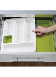 Drawer Store Drawer Cutlery Organizer White/Green  - Image 4