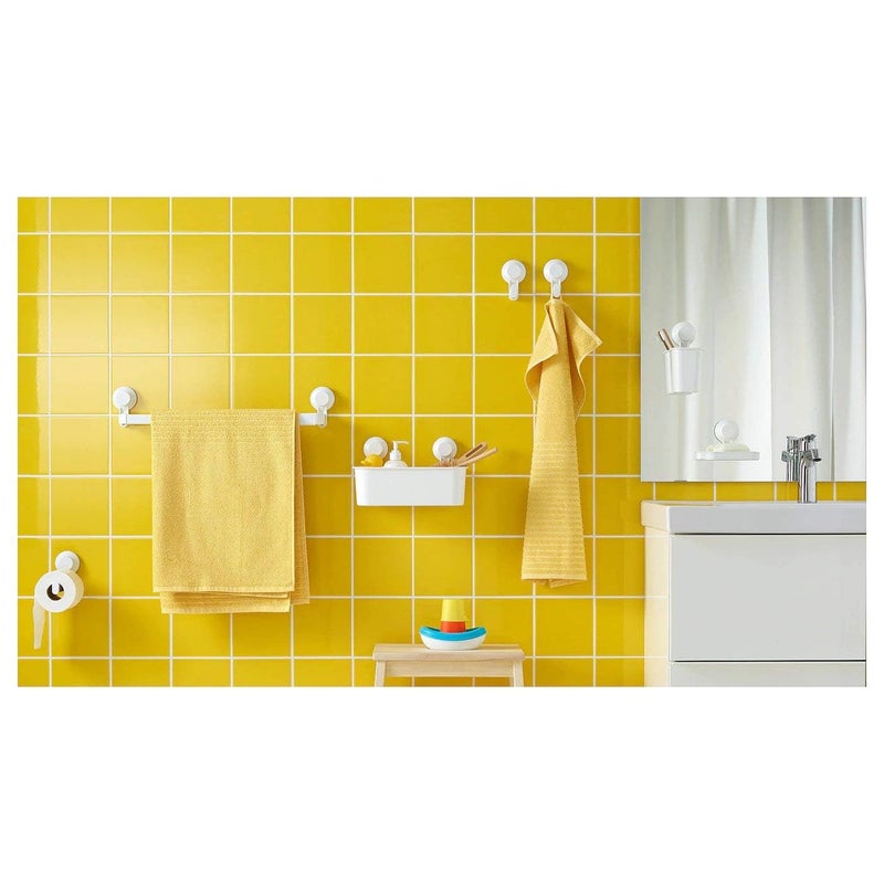 Honexa Towel Rack with Suction Cup Extendable Upto 87 cm White Pack1 - Image 2