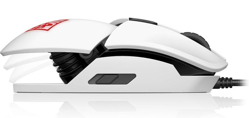 HP ماوس الألعاب السلكي OMEN Reactor، مستشعر بصري بدقة 16000 نقطة في البوصة (DPI)، 6 أزرار قابلة للبرمجة، إضاءة RGB، معدل تحديث 1000 هرتز، اتصال USB، مسند راحة يد قابل للتعديل، لون أبيض. - Image 2