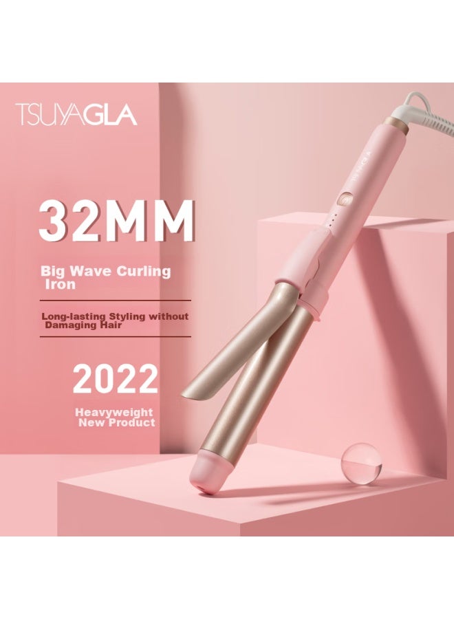 TSUYAGLA Cria Negative Ion Curling Iron 32mm, Natural Curl Wavy Hair Curler, Heat-resistant And Hair-friendly, Lazy Person's Tool, Korean-style Atmosphere Curl, 520 Birthday Gift T304f - Image 5