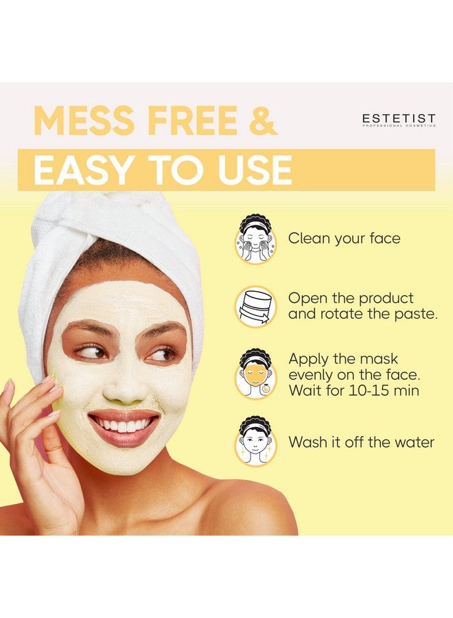 Estetist Turmeric Vitamin C Clay Face Mask Stick Set For Dark Spots Oil Control And Balance Facial Mask Deep Pore Cleanser Blackhead Remover Anti-Acne Treatment For All Skin Types Gift Pack Of 3