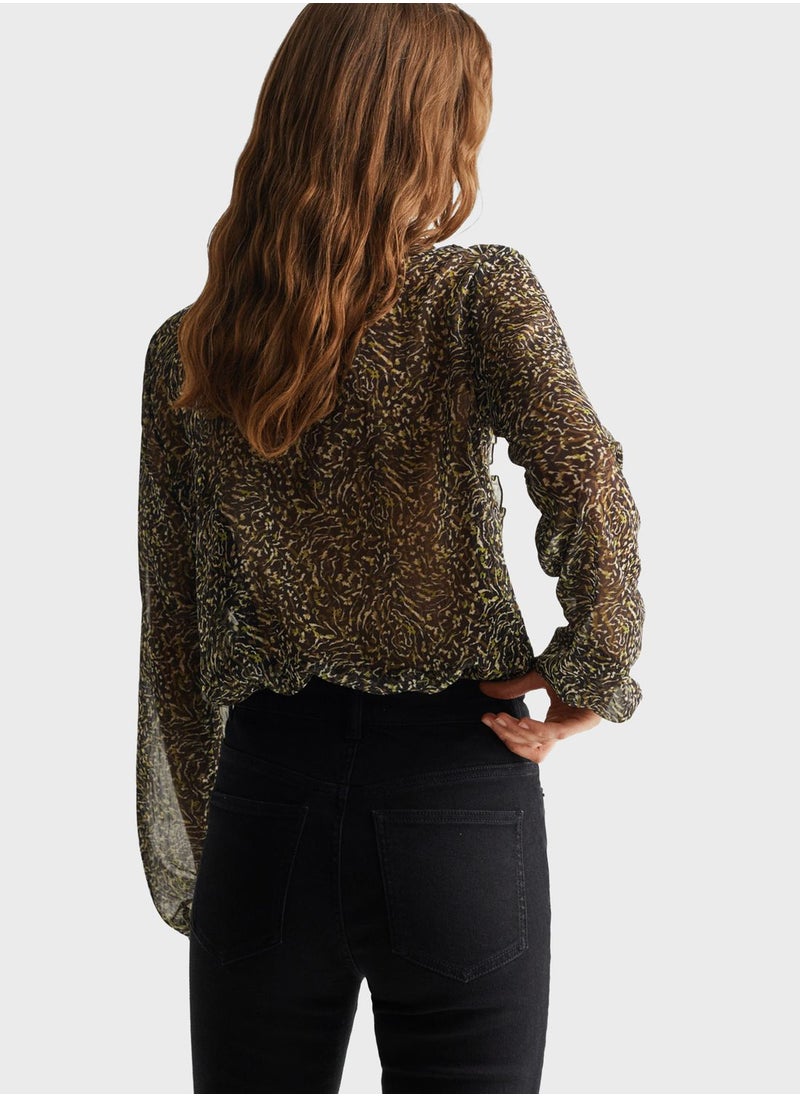 MANGO - Kids Leopard Print Top - Image 1