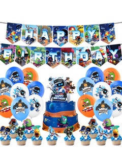 Astro boy Party Decorations,Decorations for Astro boy Birthday Party Supplies,Astrobot Party Supplies Includes Banner, Cake Toppers, Pricess Balloon for Astro botTheme Party Decorations