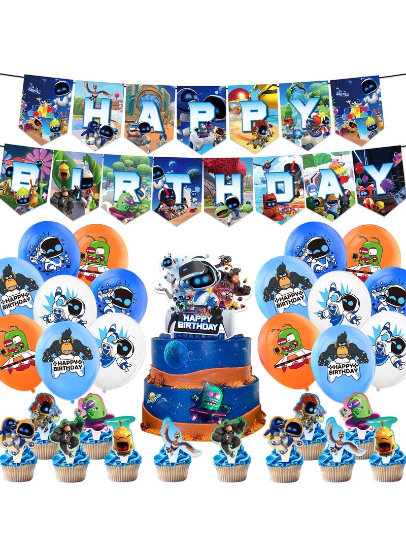 General - Astro boy Party Decorations,Decorations for Astro boy Birthday Party Supplies,Astrobot Party Supplies Includes Banner, Cake Toppers, Pricess Balloon for Astro botTheme Party Decorations - Image 1