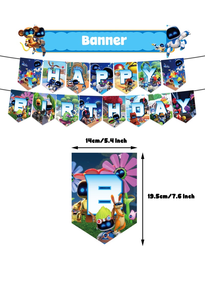 General - Astro boy Party Decorations,Decorations for Astro boy Birthday Party Supplies,Astrobot Party Supplies Includes Banner, Cake Toppers, Pricess Balloon for Astro botTheme Party Decorations - Image 1