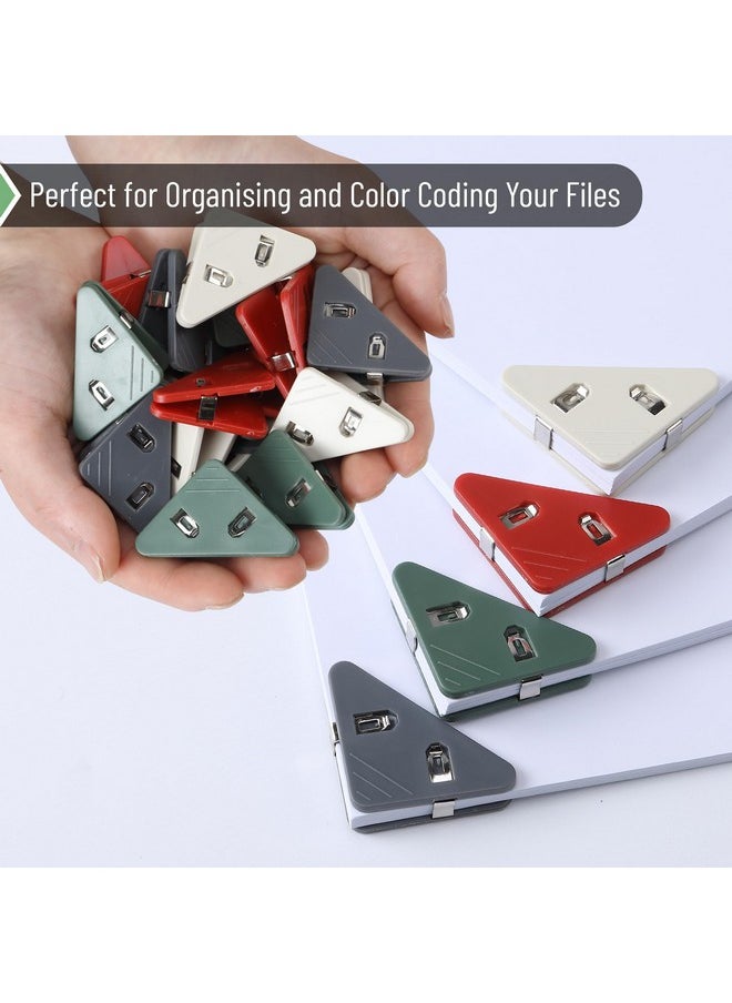 Mr. Pen - - Corner Paper Clips, 20Pack, 4 Colors, Triangular File Corner Clip, Corner Clips For Paper, Triangle Paper Clips, Triangular Transparent File Corner Clip, Triangular Round Edge Document Clips - Image 1