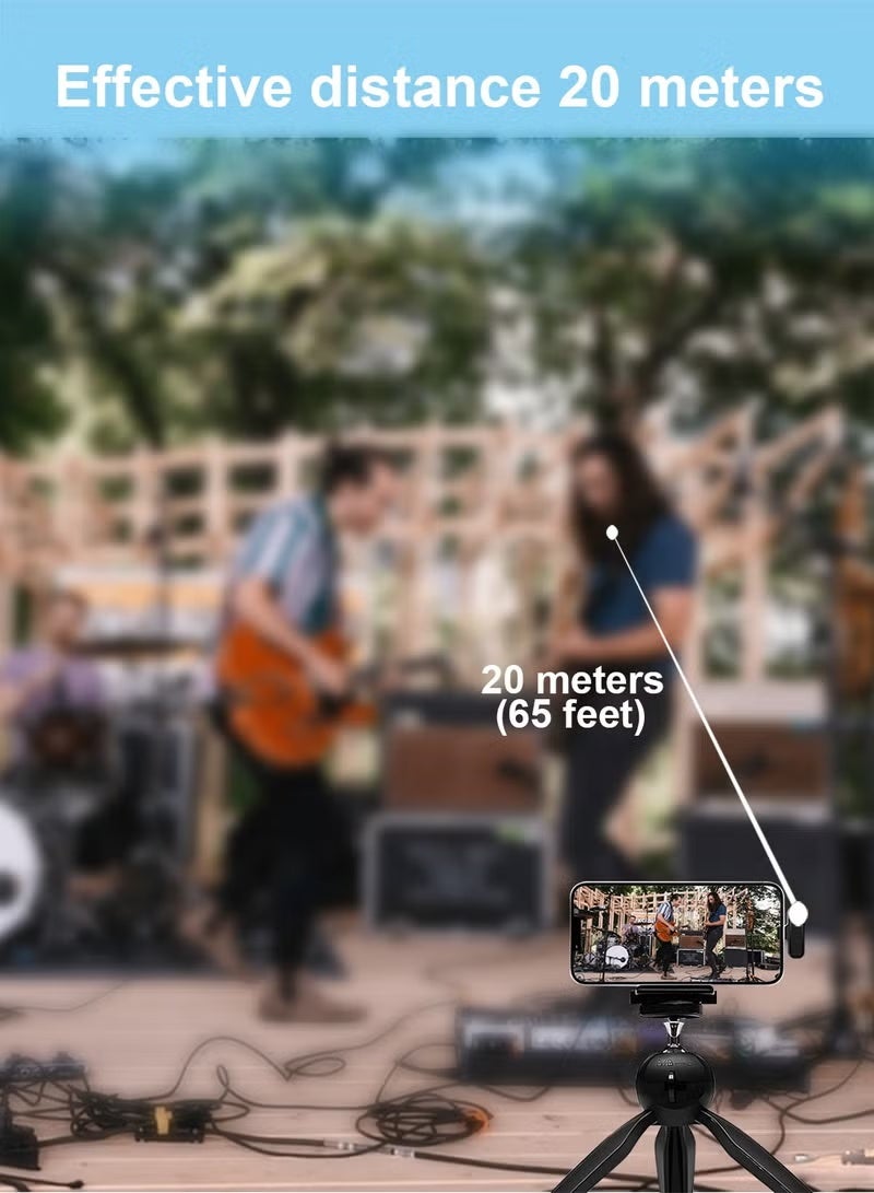 Neutral Wireless Lapel Microphone for USB-C Charging Case - Plug-and-play with two microphones, compatible with USB-C Android phones and iPhone 15 for video recording - interviews - vlogging - automatic synchronisation and noise reduction - 2.4 GHz (black) - Image 4