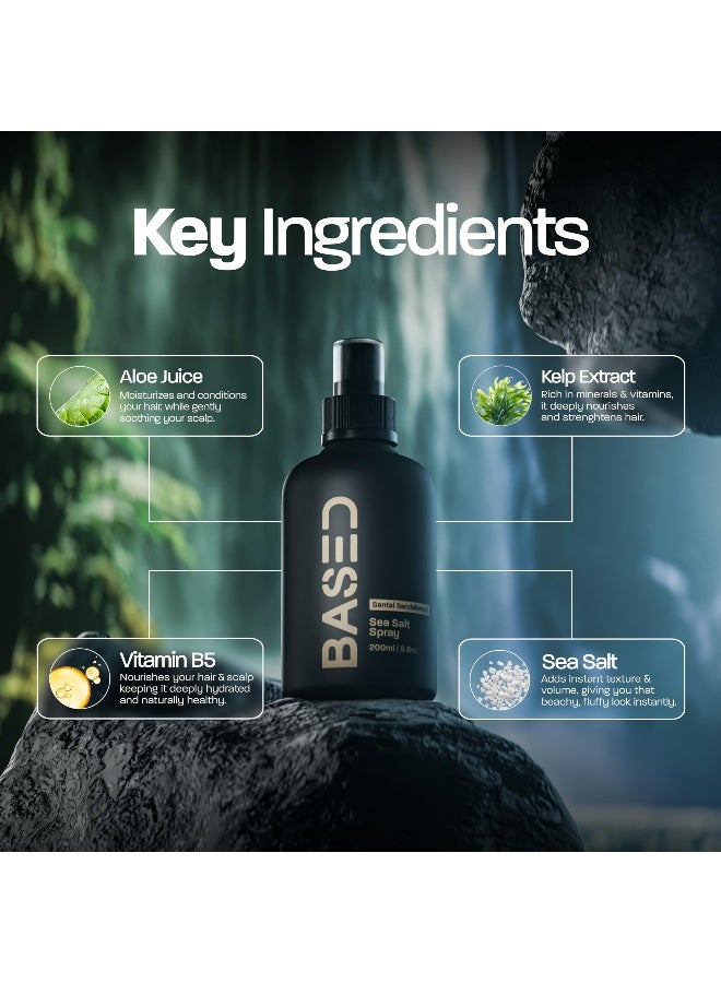 Based Bodyworks بخاخ ملح البحر من بيسد بادي ووركس، بخاخ ملح البحر بتشطيب طبيعي للشعر، يمنح حجمًا وملمسًا، غني بالطحالب وفيتامين ب5، خفيف وغير دهني، خالي من البارابين - Image 3