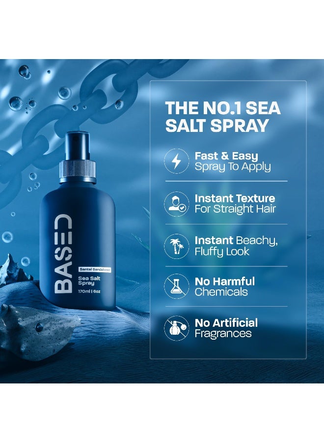 Based Bodyworks بخاخ ملح البحر من بيسد بادي ووركس، بخاخ ملح البحر بتشطيب طبيعي للشعر، يمنح حجمًا وملمسًا، غني بالطحالب وفيتامين ب5، خفيف وغير دهني، خالي من البارابين - Image 2