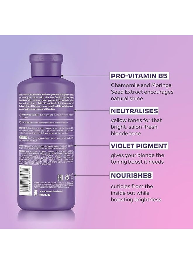 لي ستافورد بلسم Lee Stafford Bleach Blondes Purple Toning ، يحيد درجات اللون الأصفر والبراسية - Image 3