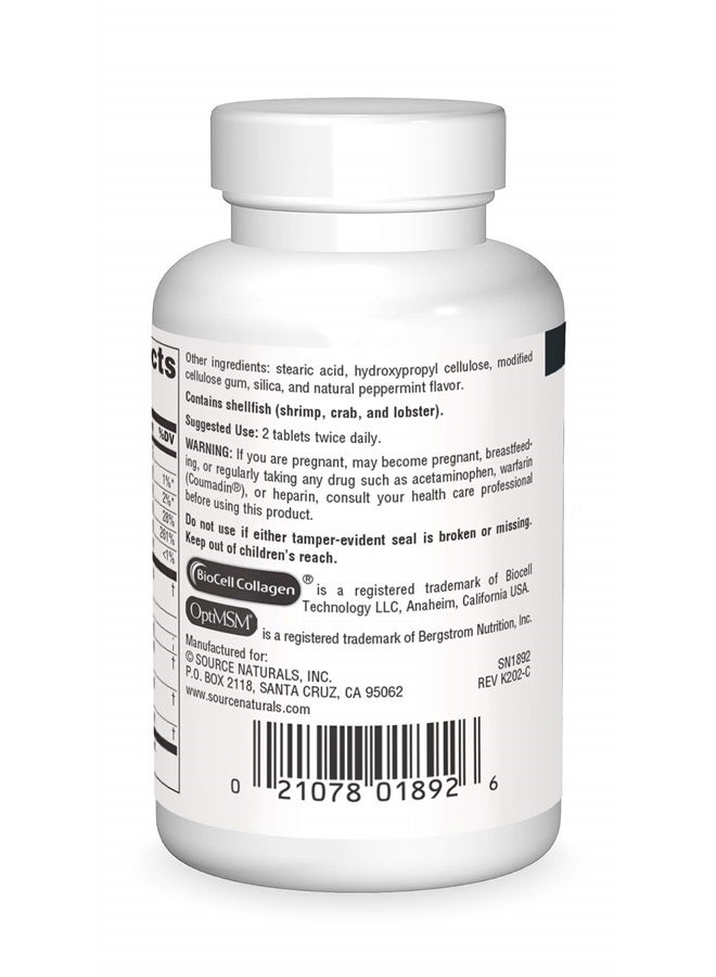 Source Naturals Hyaluronic Joint Complex with Glucosamine, Chondroitin & MSM - 30 Tablets - Image 2