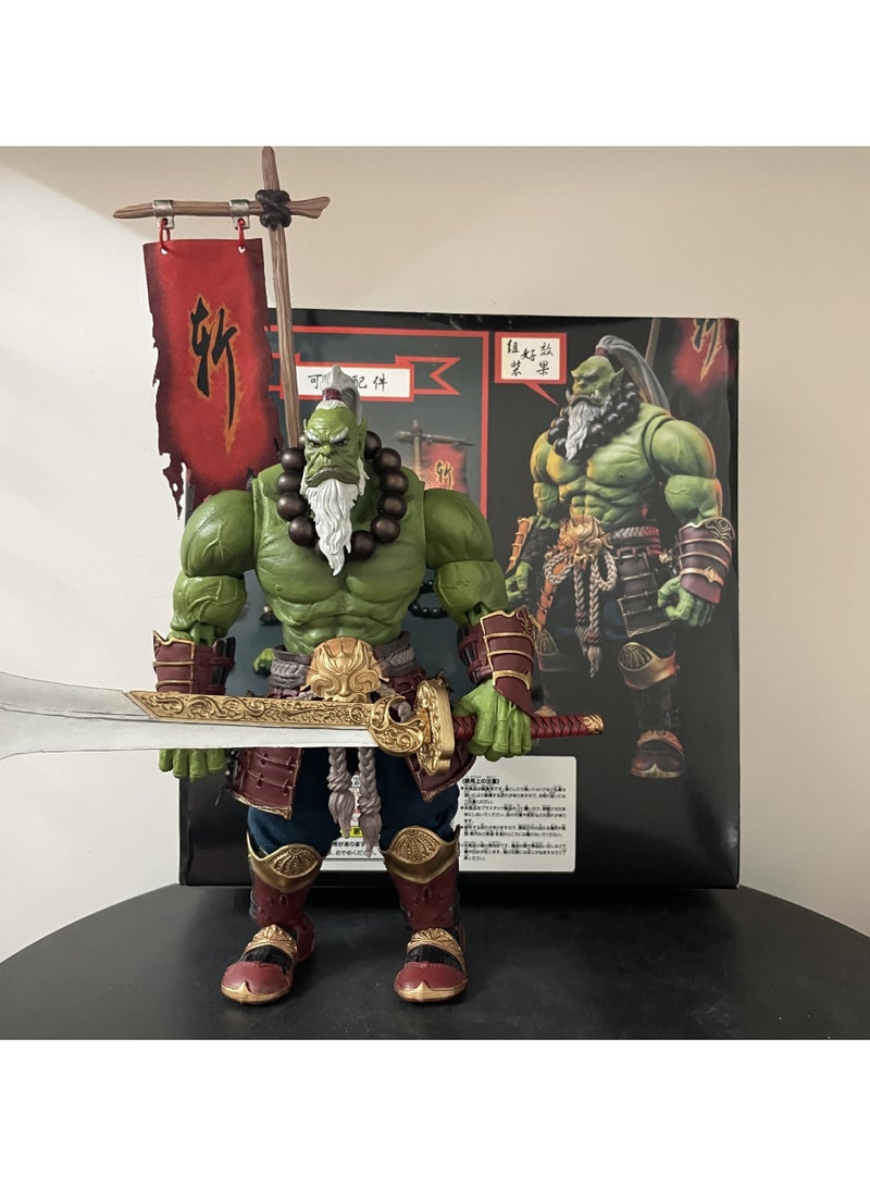 OCTOBER World of Warcraft Figure Tribal Guardian Orc Master Juggernaut 1/10 Action Figure Anime Figure Model Ornament 21cm  - Image 2