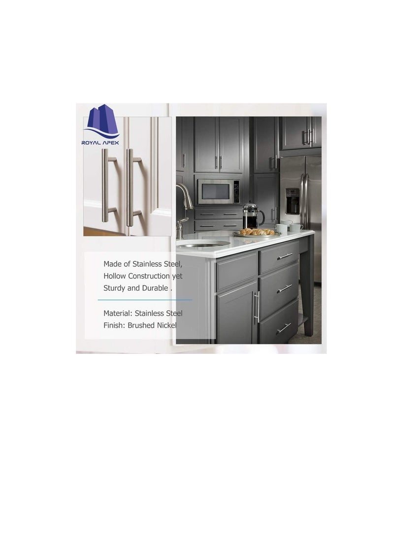 Stainless Steel Kitchen Cabinet Drawer T-Bar Cabinet & Furniture Pull Cabinet Door Handles and Pulls Cabinet Knobs Brushed Nickel. (22 x Hole Size 16 CM, Pck of 2)