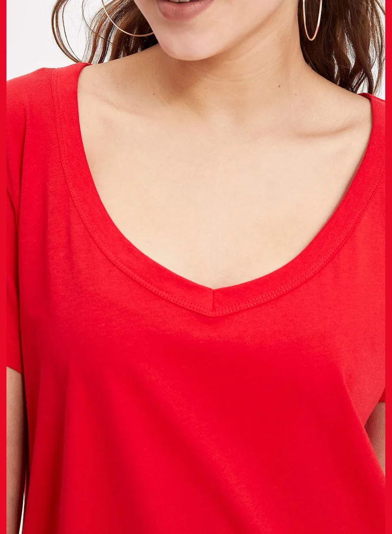 DeFacto Short Sleeve Knitted T-Shirt