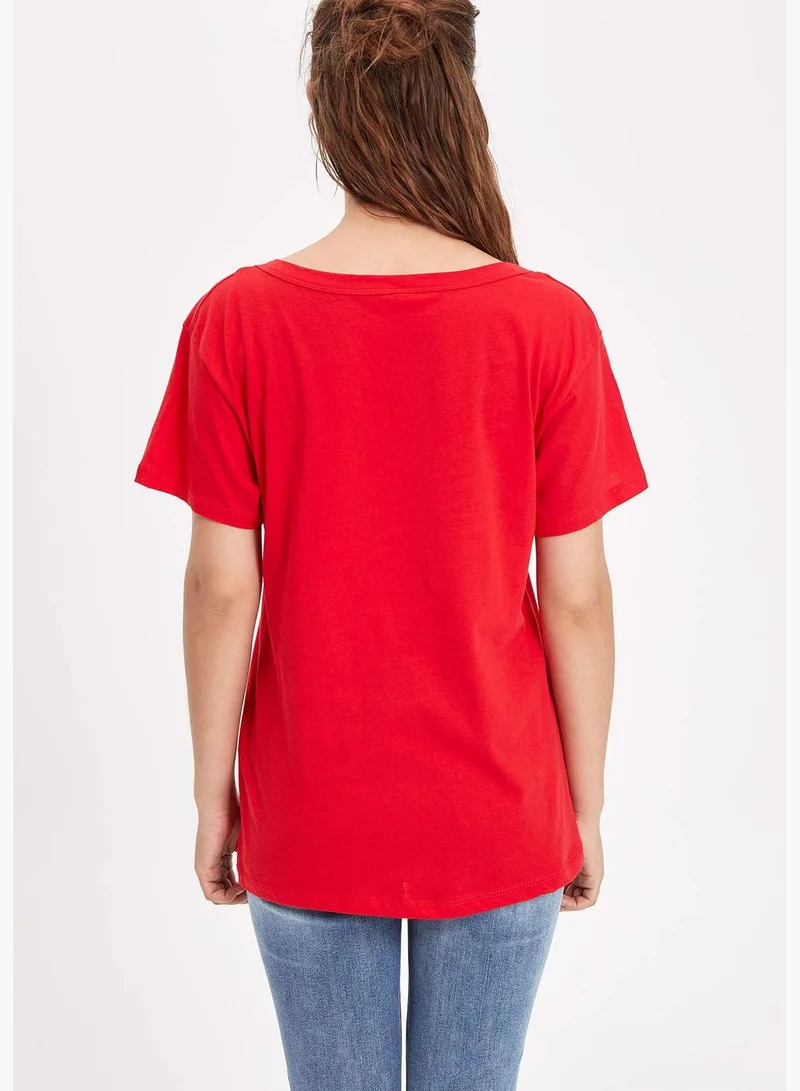 DeFacto Short Sleeve Knitted T-Shirt