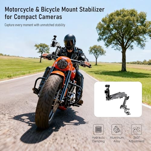 Vaxis Global MOVMAX Blade Arm Bike Motorcycle Handlebar Mount Stabilizer, Camera Clamp Mount Shock Absorber for DJI Osmo Pocket 3, Insta 360, GoPro Hero Cameras w Ball Head, Pocket 3 Accessories - Image 2