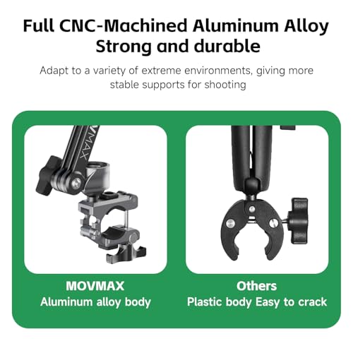 Vaxis Global MOVMAX Blade Arm Bike Motorcycle Handlebar Mount Stabilizer, Camera Clamp Mount Shock Absorber for DJI Osmo Pocket 3, Insta 360, GoPro Hero Cameras w Ball Head, Pocket 3 Accessories - Image 4