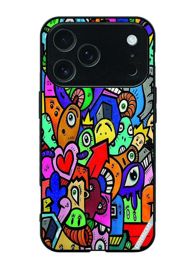 Protective Case Cover For Apple iPhone 17 Pro Max Cute Faces Design Multicolour
