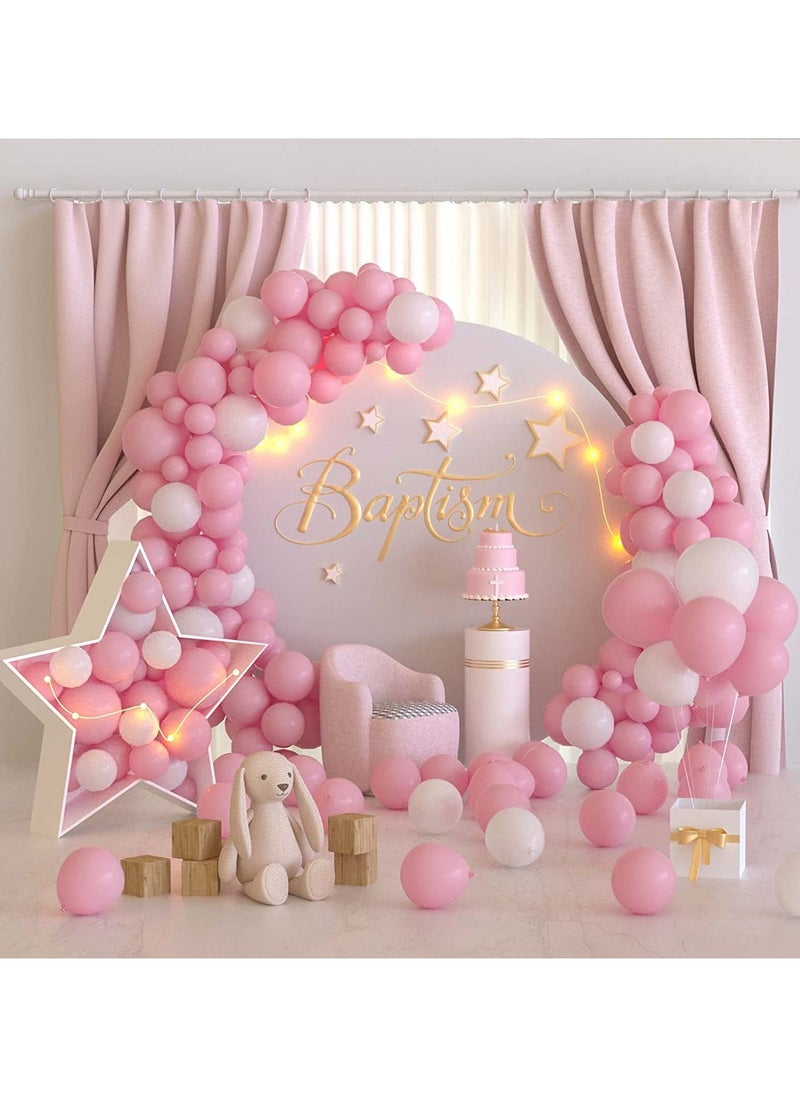 Dingo - Pastel Pink Balloons 12 inch – 100 pcs Latex Pink Party Macaron Pink Balloons - Baby Shower/ Anniversary/ Birthday Helium Balloons - Pink Birthday Balloons – Kids Party Balloons - Image 1
