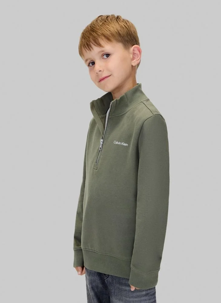 Calvin Klein Jeans Youth Logo Half Zip Sweatshirt