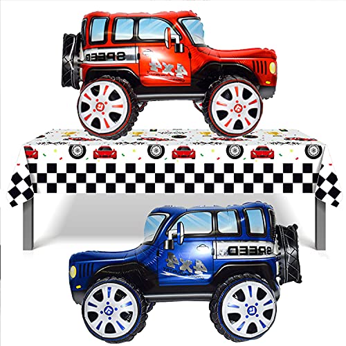 AIDVPOD Firot 2 Vehicles 255 inch Large 4D Car Foil Balloon Off Road Racing Car Toy Balloon Children Gifts Boys Birthday Party Decorations Kids Toys Party Supplies Cute Baby Shower Decorations - Image 5