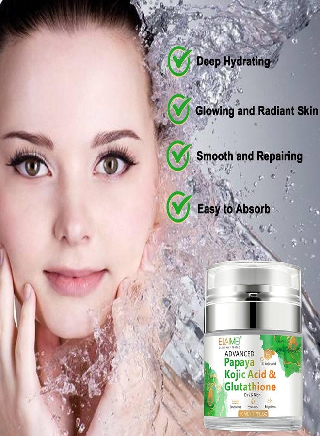 TEEROVA Papaya Cream, Anti-aging Hydrating Natural Formula with Glutathione for Nourishing Dry Skin, Day & Night Face Moisturizer 50ML - Image 4