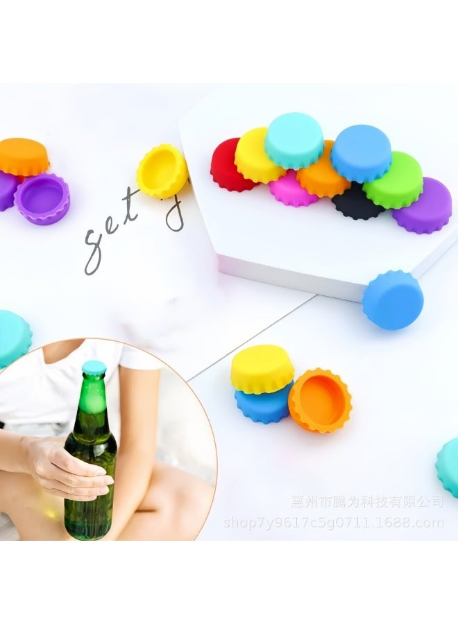 شاو تشن اغطية زجاجات من السيليكون بلون نقي من 6 قطع، سدادة زجاجات الشمبانيا، سدادة زجاجات مطاطية 3 × 1 سم - Image 4