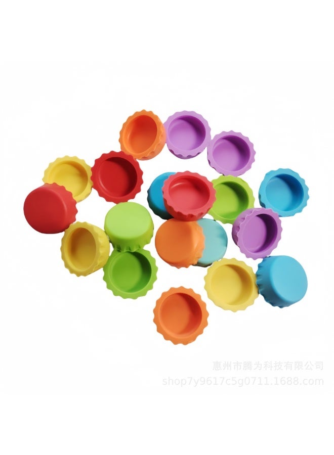 شاو تشن اغطية زجاجات من السيليكون بلون نقي من 6 قطع، سدادة زجاجات الشمبانيا، سدادة زجاجات مطاطية 3 × 1 سم - Image 2