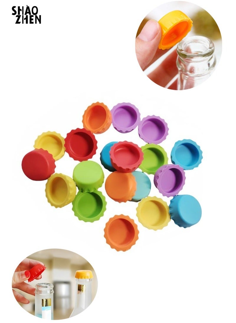 شاو تشن اغطية زجاجات من السيليكون بلون نقي من 6 قطع، سدادة زجاجات الشمبانيا، سدادة زجاجات مطاطية 3 × 1 سم - Image 1