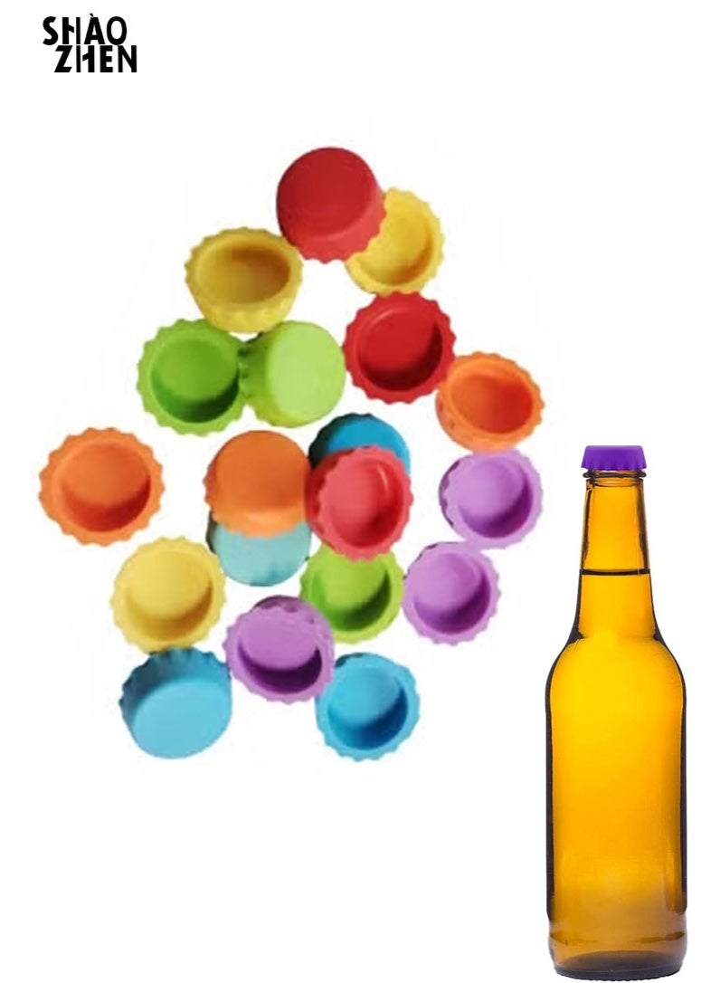 SHAOZHEN 6pcs Silicone Bottle Caps Pure Color Wine Stopper Beer Sealer Cover Champagne Bottle Stoppers for Bottles Rubber Bottle Sealer 3 * 1cm - Image 1