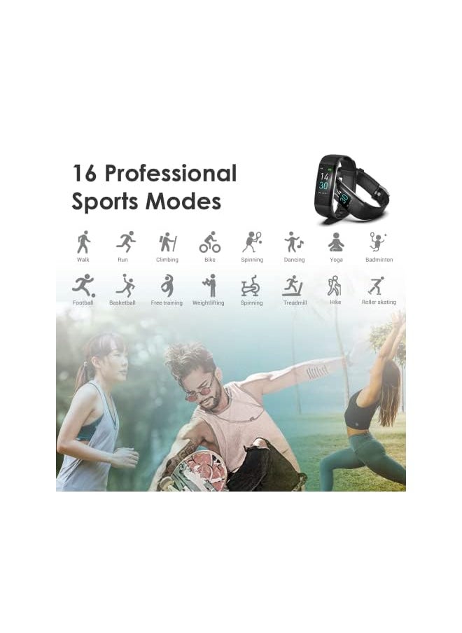PROMASS - Fitness Tracker for Men and Women,Fitness Watch Waterproof with Activity Tracker and Sleep Monitor&Temperature Monitor,Smart Watch for Android and iOS Phones(Black)…… - Image 1