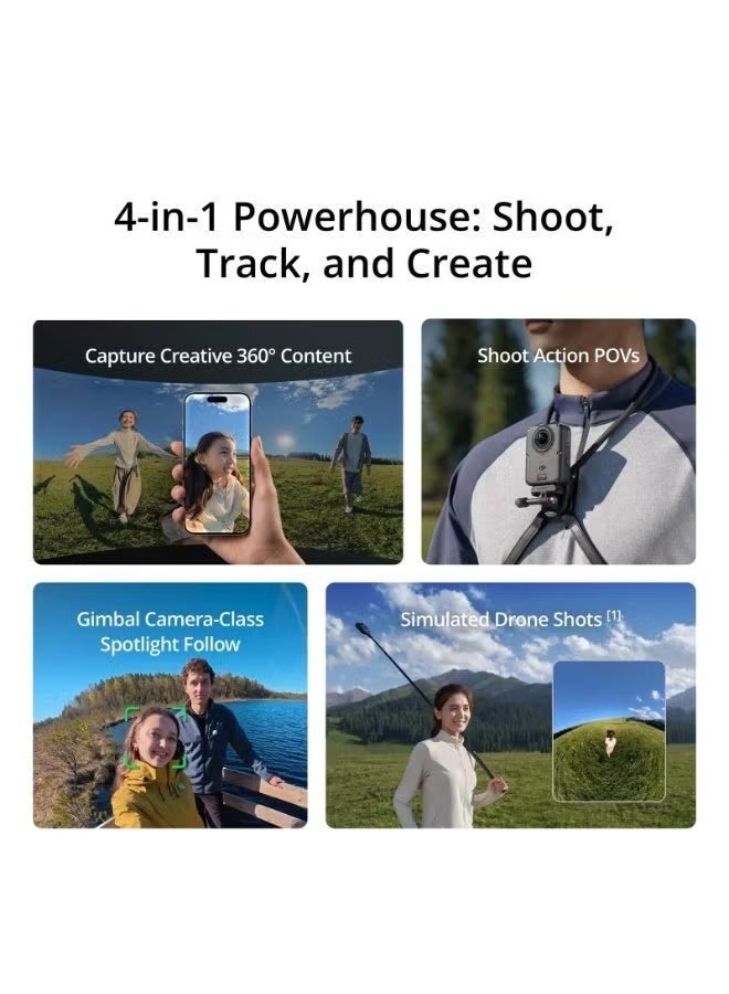 دي جي آي DJI Osmo 360 II Adventure Combo, 8K 360° Camera,Native 8K/60fps HDR 360° Imaging, 4-in-1 Powerhouse, 105GB Built-in Storage, 14.5-Stop Dynamic Range, 3 Batteries - Image 2