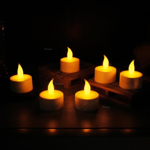 Chronos LED Rechargeable Flameless Tealight, Flickering Tealight Candles White Base with Charging Station (Pack of 6) - Image 4