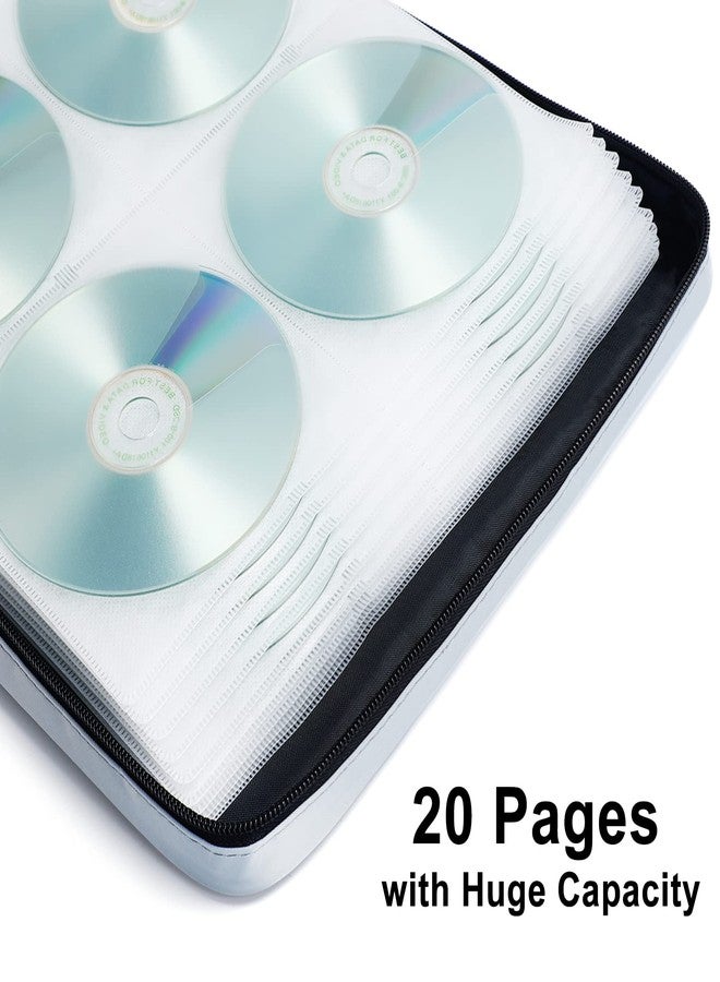 TIMCORR CD Case DVD Holder Storage: 160 Capacity DVD Cases Organizer Portable Wallet Storage - CD Plastic Protective Carrying Binder for Home Travel (Grey) - Image 4