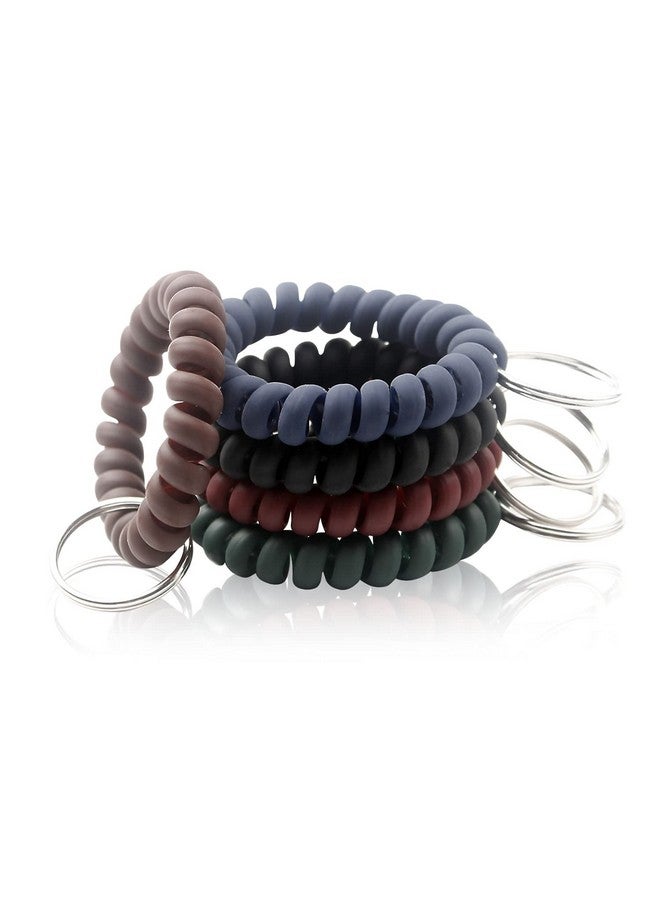 بي اي اتش ار تي سي 5 لون المعصم المفاتيح البلاستيك الربيع مرنة دوامة المعصم لفائف لمط المعصم الفرقة السوار سوار المعصم لفائف مفتاح سلاسل مفتاح حامل حلقة رئيسية لبطاقة الهوية ساونا الرياضة في الهواء الطلق - Image 1